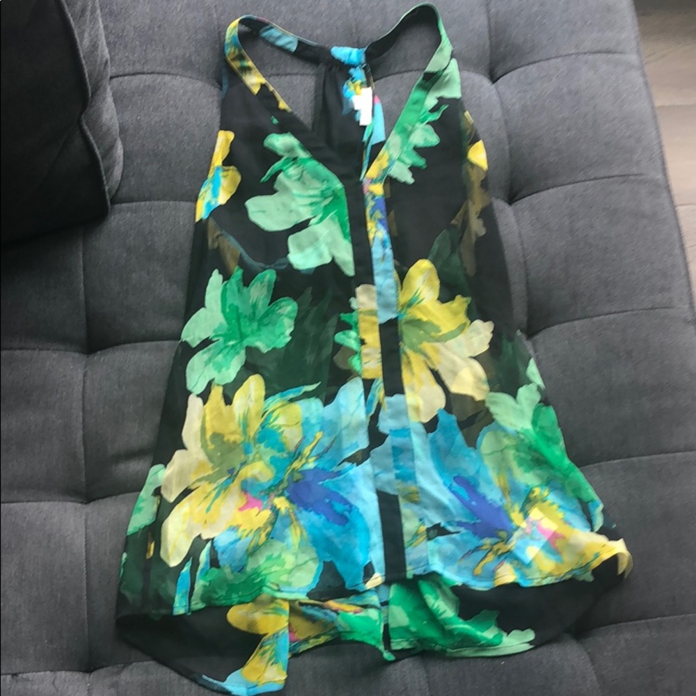 Ella moss, sheer floral top - Size XS